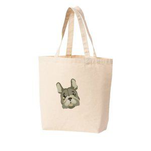 에코백 토트백 강아지 불독 프렌치독 얼굴 다양한색상 전사이즈