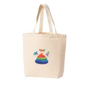 에코백 토트백 무지개똥 꽃 길몽 꿈 재수 다양한색상 전사이즈