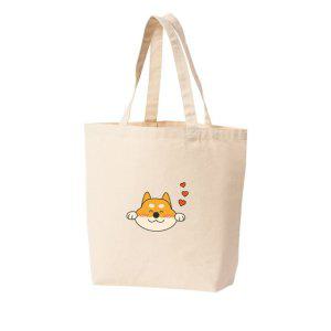 에코백 토트백 시바이누 강아지 러브 하트 다양한색상 전사이즈