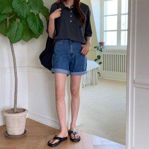 와이드팬츠 5부 여성반바지 반바지 치마바지 조