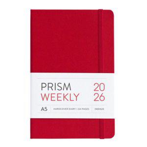 위클리 스케줄러 A5 프리즘 다이어리 날짜형 레드