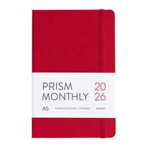 다이어리 2026 A5 먼슬리 스케줄러 프리즘 월간 날짜형 레드