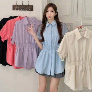 퍼프블라우스 반팔블라우스 민소매블라우스 크롭셔