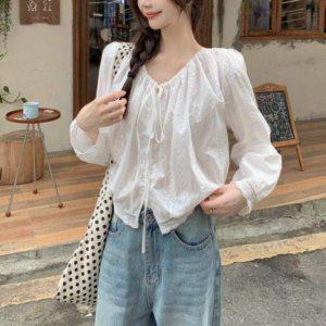 블라우스 퍼프블라우스 반팔블라우스 여름블라우스