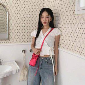 퍼프블라우스 온나핏 레이스 레이스블라우스 반팔