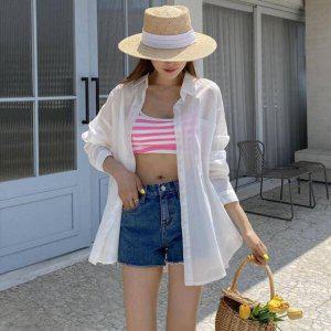 포켓 반팔블라우스 퍼프블라우스 타이블라우스 무