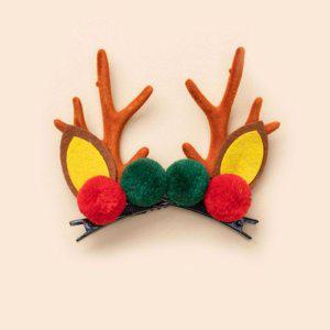 크리스마스 루돌프뿔 머리핀 2개세트 (뿅뿅이브라운)