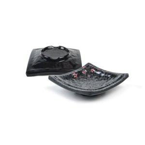 소형 소스종지 멜라민 찬기 업소용 매화 디자인 9.5x9.5cm