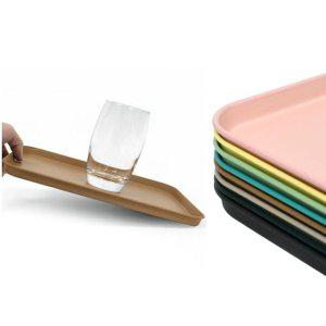 업소용 색상 철제 사각 트레이 메탈 쟁반 소형 27x19cm