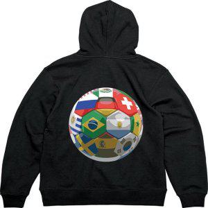 기모후드티 뒷면 축구공 월드컵그림 다양한색상 전사이즈