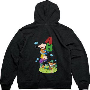 기모후드티 뒷면 알파벳 콩나무 호랑이 그래픽