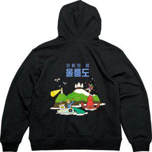 기모후드티 뒤면 울릉도 호박엿그림 다양한색상 전사이즈