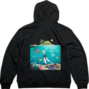 기모후드티 뒷면 제주여행 해녀체험그림 다양한색상 전사이즈