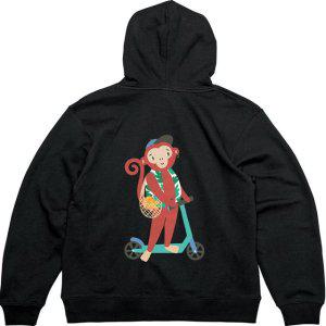 기모후드티 뒷면 퀵보드 타는 원숭이그림 다양한색상 전사이즈
