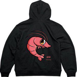 기모후드티 뒷면 새우 SHRIMP그림 다양한색상 전사이즈