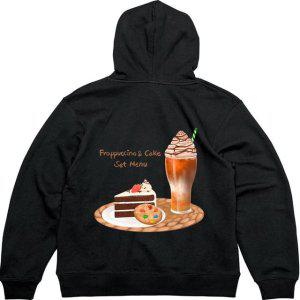 후드집업 뒷면 프라푸치노 케이크세트그림 다양한색상 전사이즈