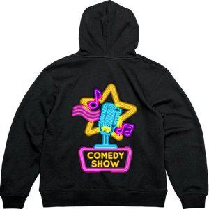 후드집업 뒷면 코메디 SHOW 네온그림 다양한색상 전사이즈