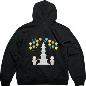 후드집업 뒷면 석가탄신일 목탁 스님그림 다양한색상 전사이즈