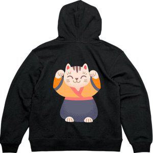 후드집업 뒷면 새해인사 야옹이그림 다양한색상 전사이즈