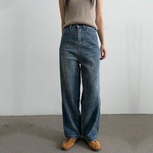 세미부츠컷 골반강조바지 진청 빈티지 스키니부츠