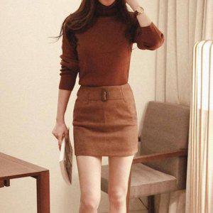 멜빵치마 롱 플레어 레더 플 청 샤 스웨이드