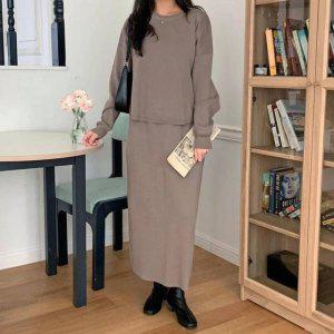 니트 플스커트 온나핏 머메이드스커트 언발 a라