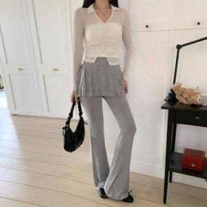 플레어스커트 청치마 머메이드스커트 레이 프릴