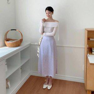 롱스커트 머메이드스커트 스커트 쉬폰 패턴 온나