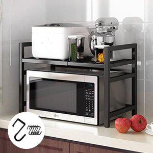 넓이 높이 조절식 전자레인지 선반 / 맘마존 밥솥 선반 주방 수납 정리대 다용도 거치대