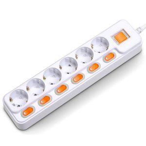 멀티탭 전원 스위치 개별 제어 이중 멀티콘센트 과부하차단 6구 1.5M