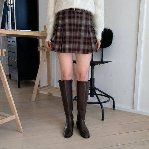 니트스커트 h라인스커트 스커트 체크 미니 더봄