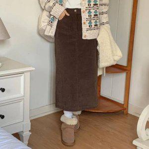 새틴스커트 h라인 데님스커트 더봄 머메이드스커