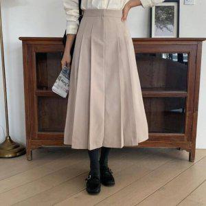 롱 새틴스커트 온나핏 청치마 더봄 플스커트 캐