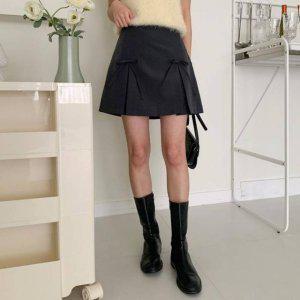 미니 미커트 플리츠 뒷밴딩 청치마 더봄 베루시