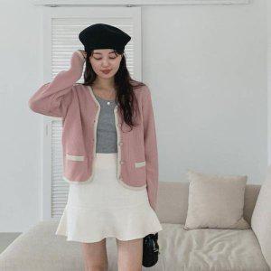 트위드 미커트 롱스커트 니트스커트 더봄 샤스커