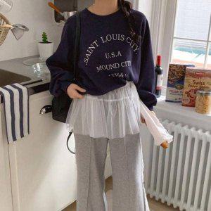 플스커트 롱스커트 청치마 도트 미니 니트스커트