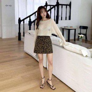 니트스커트 플스커트 샤스커트 호피 미니 미커트