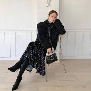 롱 롱스커트 머메이드 새틴스커트 도트 머메이드