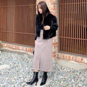 더봄 투포켓 트임 머메이드스커트 a라인스커트