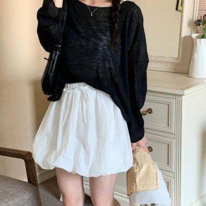 더봄 온나핏 미니 밴딩 h라인스커트 플레어스커