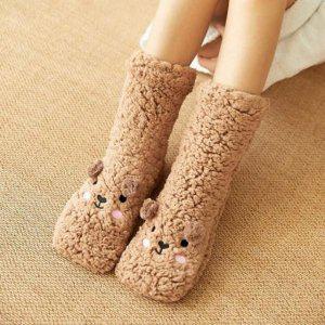 양털 수면양말 양모 수면덧신 남성 여성 롱 무압박 임산부 귀여운 긴 두꺼운 겨울 논슬립 산모 따뜻한 양말