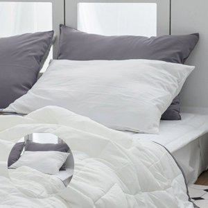 베겟잎 누빔 미니 광목 호텔식   방수 베개커버 데일리 간절기 화이트 베개솜 별매