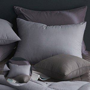 베겟잎 누빔 미니 광목 호텔식   방수 내추럴 비비드 베개커버 그레이 베개솜 별매