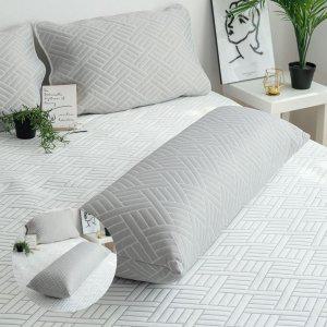 롱쿠션 긴베개 롱베개 바디쿠션 바디필로우 엘리오 듀라론 3중직 냉감 그레이 솜포함