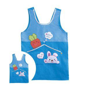 바리스타앞치마 미용 카페 네일아트 원피스 미용사 주방 교사용 토끼앞치마 블루