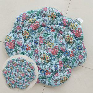 메모리폼 식탁의자 에어 키높이 사무실 방석 로즈 퀼팅 논슬립 인테리어방석 블루