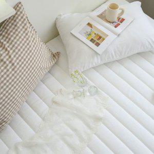 침대커버 팬션 여행용 침구 여름 매트 레이 누빔 매트리스커버 패밀리 F 화이트 침대