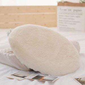 원형 푹신 털방석 양모 양털 겨울 극세사 퍼 논슬립 따뜻한 예쁜 푹신한 두꺼운 의자 방석 쿠션