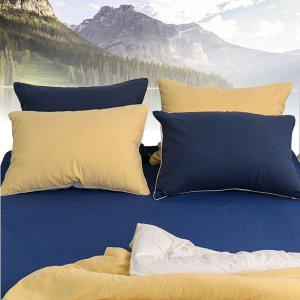 침대커버 팬션 여행용 침구 여름 매트샤이니 40수 순면 홑 매트리스커버 킹 K 네이비