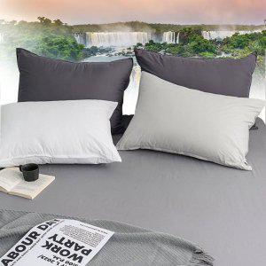 침대커버 팬션 여행용 침구 여름 매트 샤이니 40수 순면 홑 매트리스커버 퀸 Q 그레이